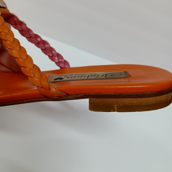 ** SINGLE LEFT SHOE ** Brighton Cassidy Leather Sandal Thong Orange - Picture 4 of 12
